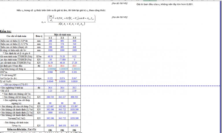 Bảng tính excel kiểm toán tường chắn btct trên móng cọc btct theo TCVN ...