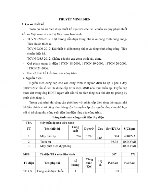 55 thuyet minh thiet ke dien nha dieu hanh