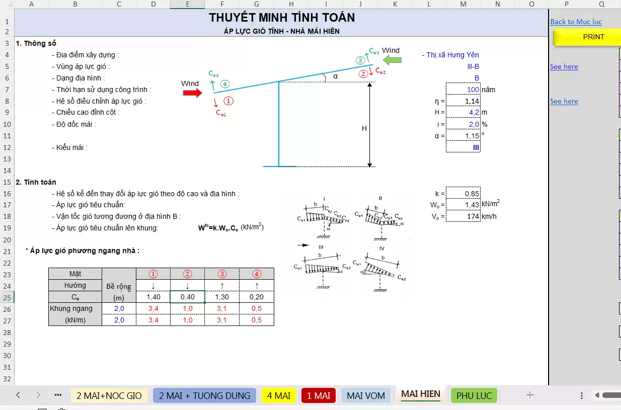 Bảng tính kết cấu thép