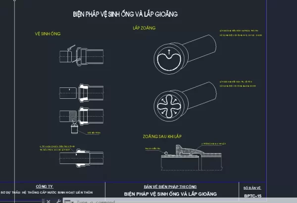 Full Cad + Thuyết Minh Biện Pháp Thi Công Nước Sạch