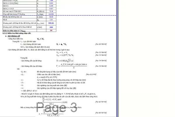 Bảng tính excel bản quá độ,bản giảm tải hoàn toàn = excel theo TCVN 11823-2017