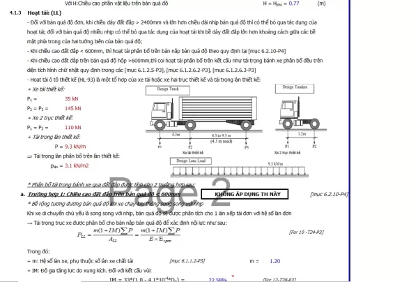 Bảng tính excel bản quá độ,bản giảm tải hoàn toàn = excel theo TCVN 11823-2017