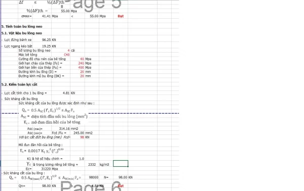 Bảng tính excel khe co giãn TCVN 11823-2017 và ASSHTO LRFD mới nhất