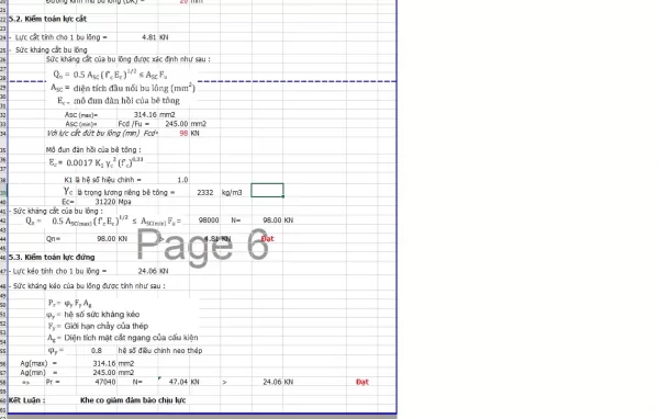 Bảng tính excel khe co giãn TCVN 11823-2017 và ASSHTO LRFD mới nhất