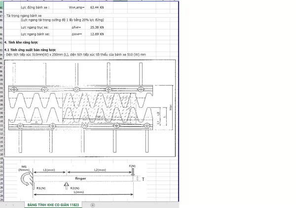 Bảng tính excel khe co giãn TCVN 11823-2017 và ASSHTO LRFD mới nhất