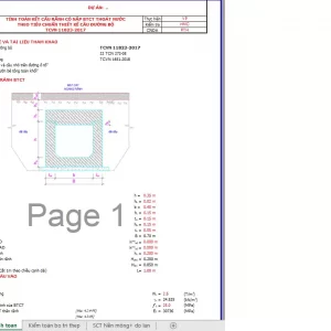 Bảng tính excel rãnh có nắp BTCT hoàn toàn = excel theo TCVN 11823-2017 (bản chuẩn mới nhất)