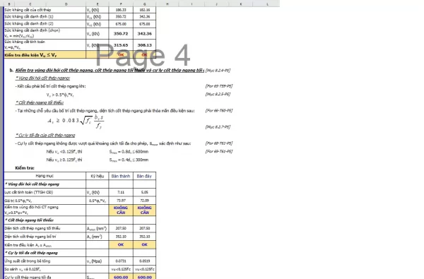 Bảng tính excel rãnh hở BTCT,hoàn toàn = excel theo TCVN 11823-2017 (mới nhất,chuẩn nhất)