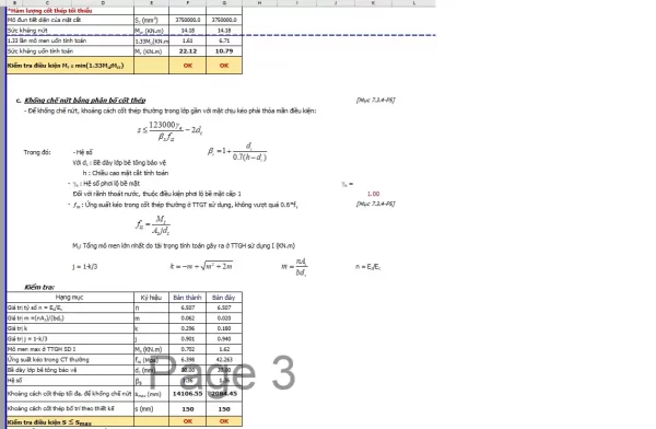 Bảng tính excel rãnh hở BTCT,hoàn toàn = excel theo TCVN 11823-2017 (mới nhất,chuẩn nhất)