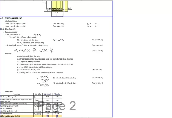 Bảng tính excel rãnh hở BTCT,hoàn toàn = excel theo TCVN 11823-2017 (mới nhất,chuẩn nhất)