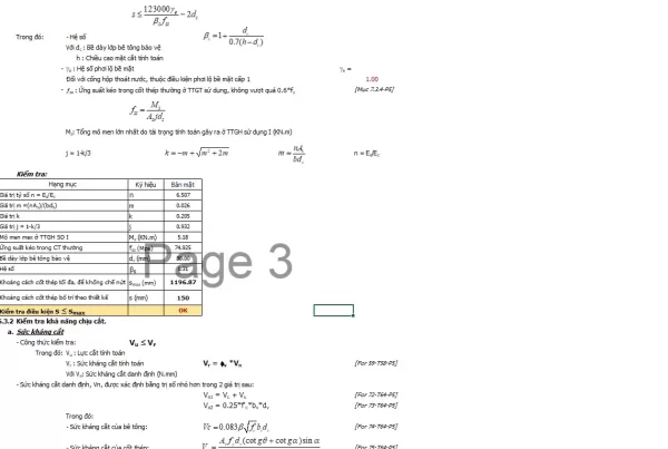 Bảng tính excel Tấm Đan Nắp Rãnh btct,Nắp đan rãnh btct,nắp rãnh btct theo TCVN 11823-2017 mới nhất