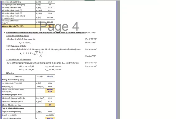 Bảng tính excel Tấm Đan Nắp Rãnh btct,Nắp đan rãnh btct,nắp rãnh btct theo TCVN 11823-2017 mới nhất