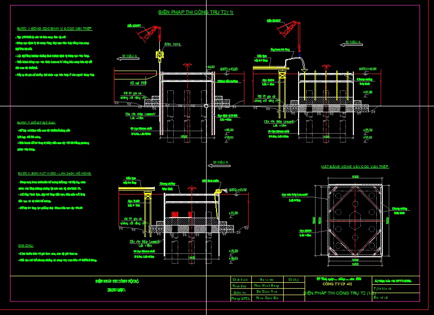 File word thuyết minh + Cad Biện Pháp Thi Công Thân + Xà Mũ Cầu