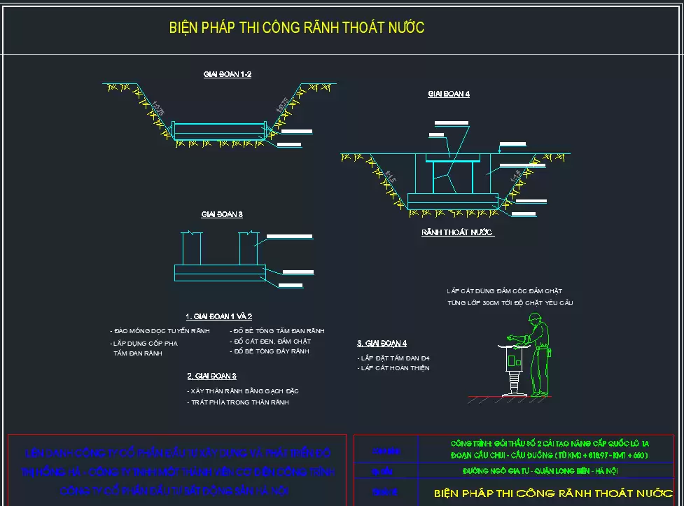 CAD File thiết kế + Biện Pháp Thi Công hệ thống thoát nước mưa nhà xưởng