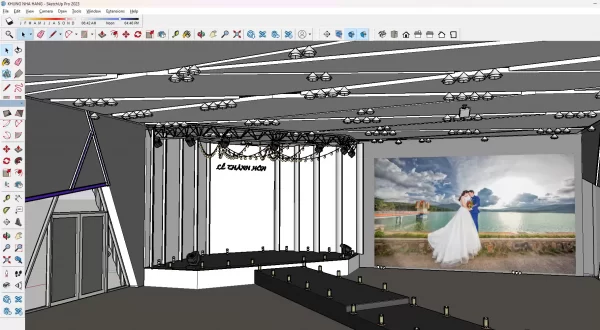 Skechup sân khấu nhà hàng tiệc cưới