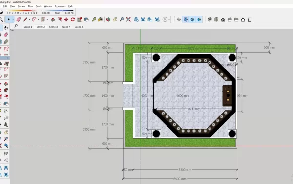 Sketchup đền thờ, mả, kim tĩnh, mộ