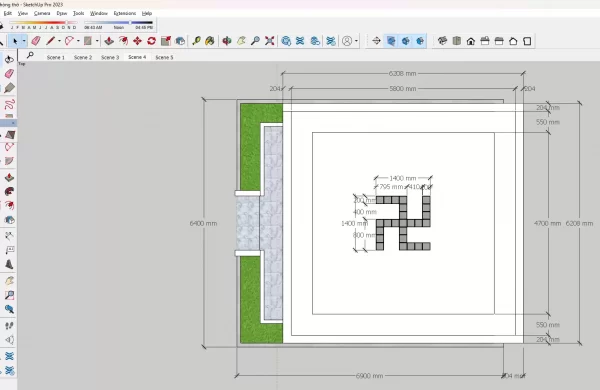 Sketchup đền thờ, mả, kim tĩnh, mộ