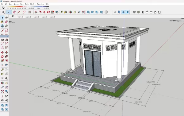 Sketchup đền thờ, mả, kim tĩnh, mộ