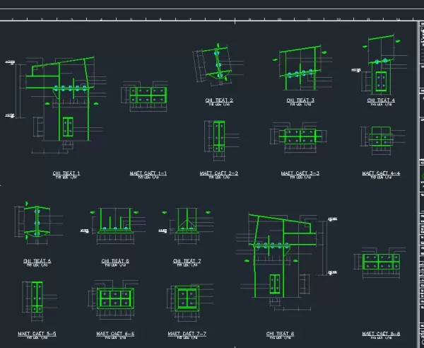 Cad bản vẽ xưởng, chi tiết nhà xưởng khung thép