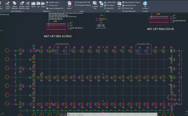 CAD Nhà xưởng kiến trúc kết cấu thép