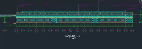 CAD Nhà xưởng kiến trúc kết cấu thép