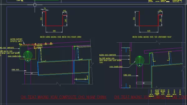 Chi tiết cad nóc gió nhà xưởng