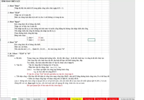 excel bảng tính thủy lực cống tròn,cống hộp,cống hộp đôi…theo TCVN 7957-2023