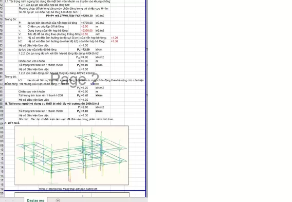 Bảng tính Đà Giáo thi công mố cầu theo TCVN11815:2017