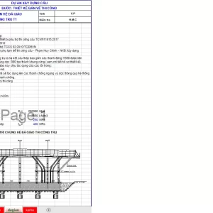 Bảng tính đà giáo thi công trụ cầu theo TCVN 11815:2017