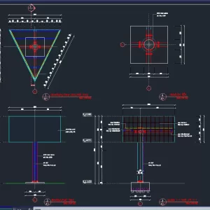 CAD Bảng vẽ quảng cáo 3 mặt (5mx8m)