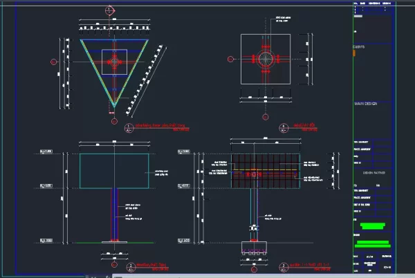 CAD Bảng vẽ quảng cáo 3 mặt (5mx8m)