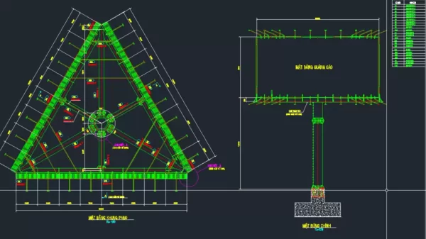 file cad biển quảng cáo 3 mặt