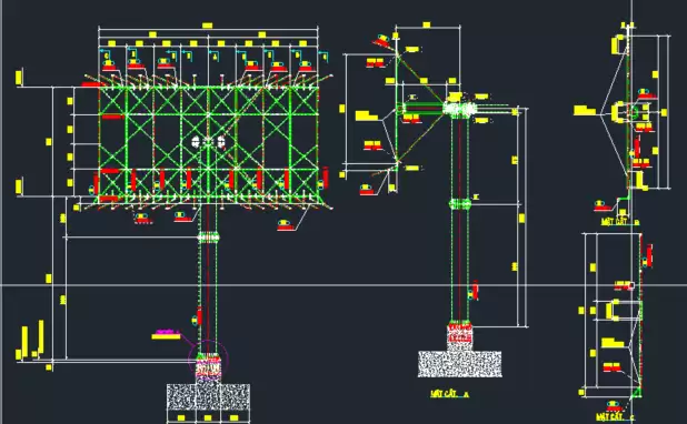 file cad biển quảng cáo 3 mặt