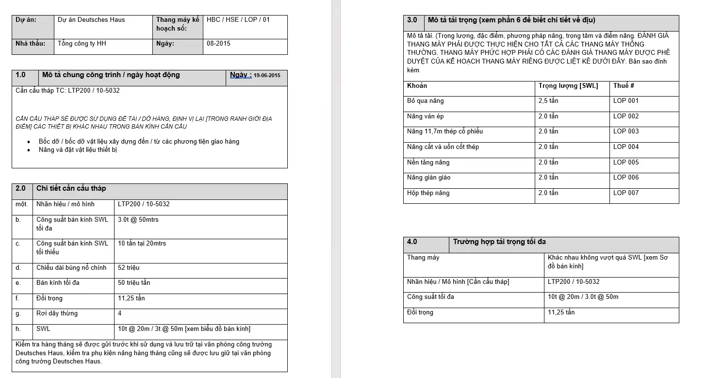 Thuyết Minh BPTC nâng hạ hàng bằng cẩu tháp