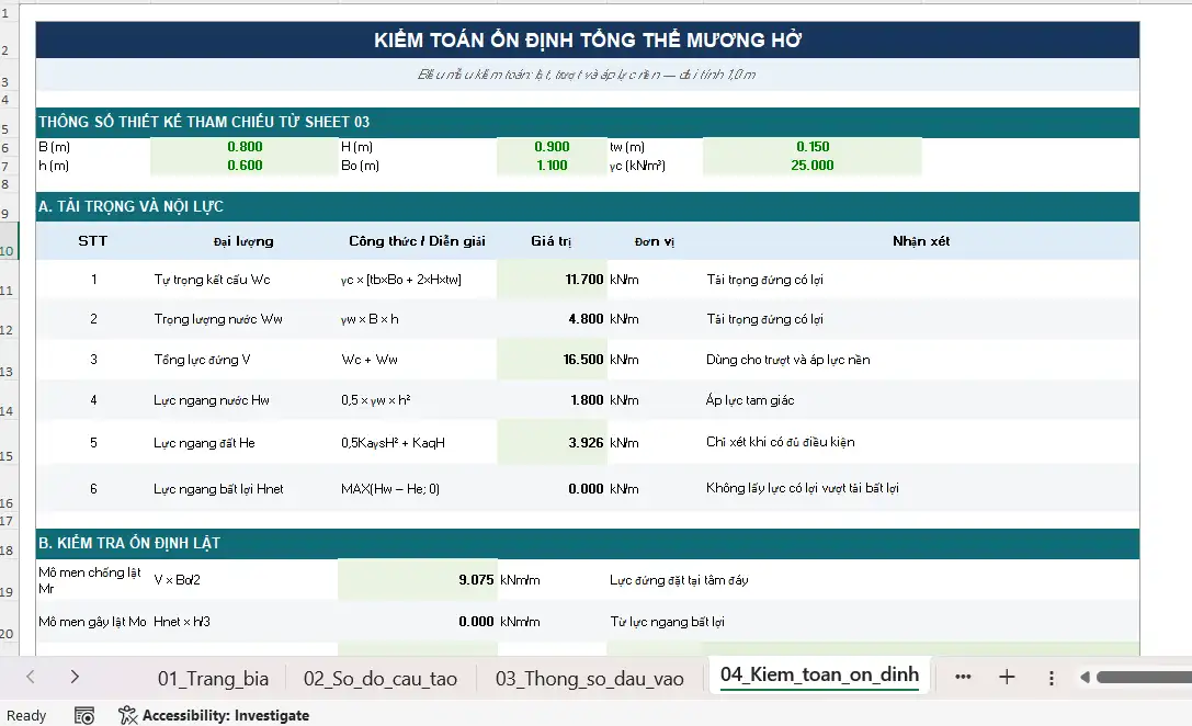 Tai lieu thuvienfile com bang tinh excel toan thiet ke ket cau muong ho
